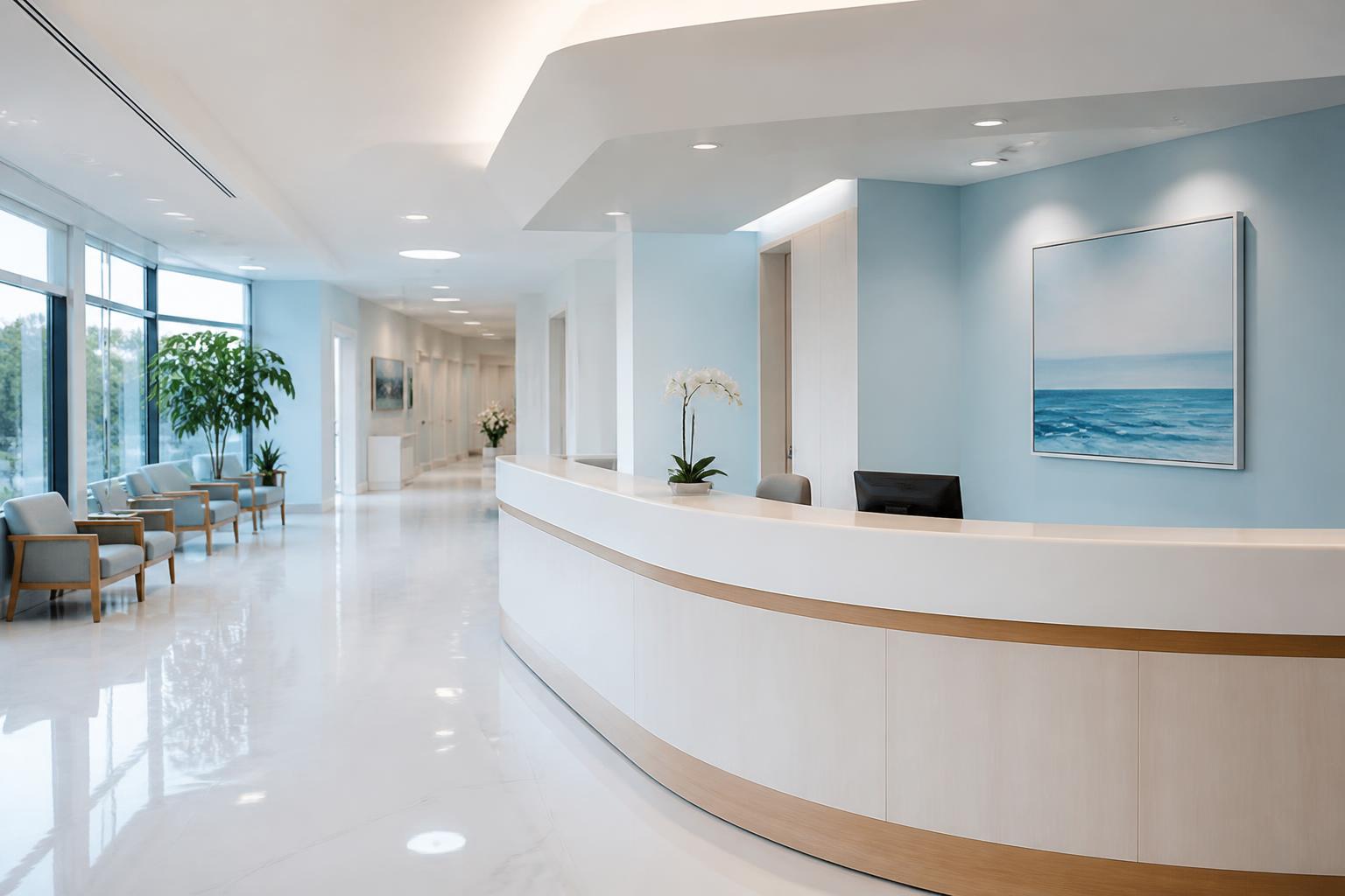 Spotless modern clinic reception area
